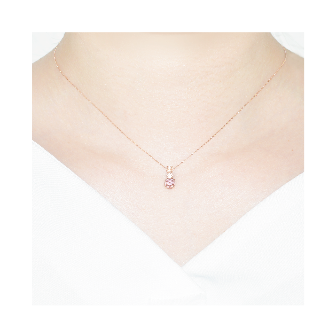 K10PGアメシストネックレス 装着画像