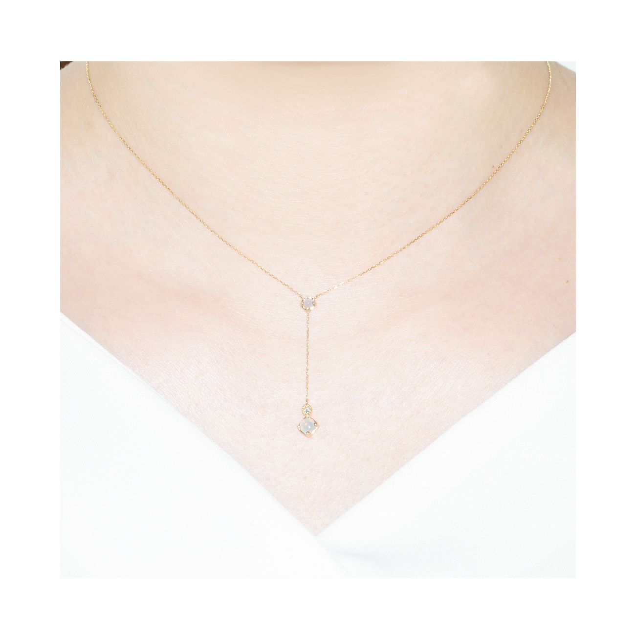 K10YGオパールネックレス 装着画像