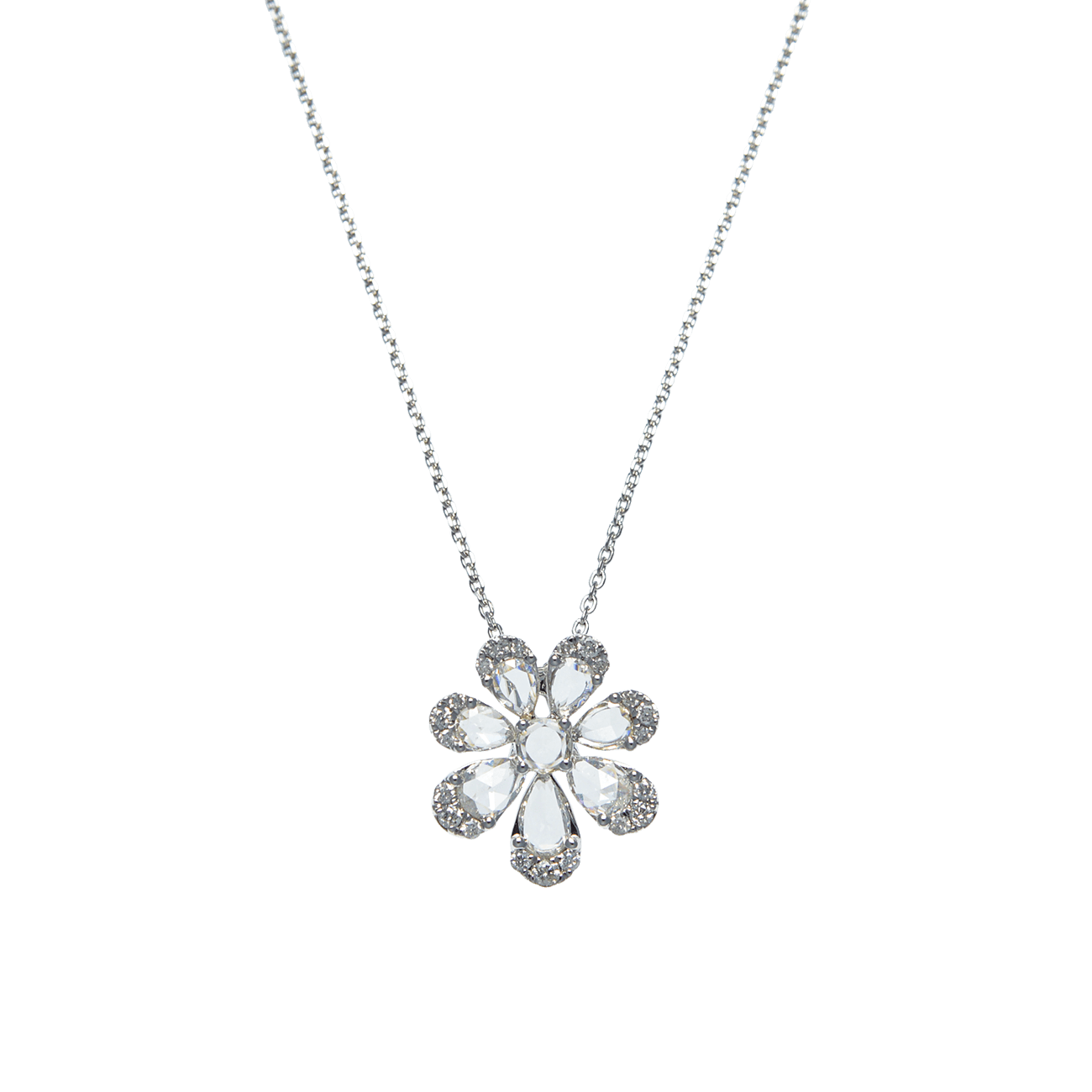 K18WGローズカットダイヤモンドネックレス – I&JEWELRY K18WGローズカットダイヤモンドネックレス – I&JEWELRY