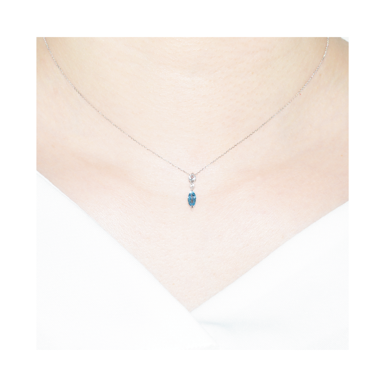 K10WGブルートパーズネックレス 装着画像