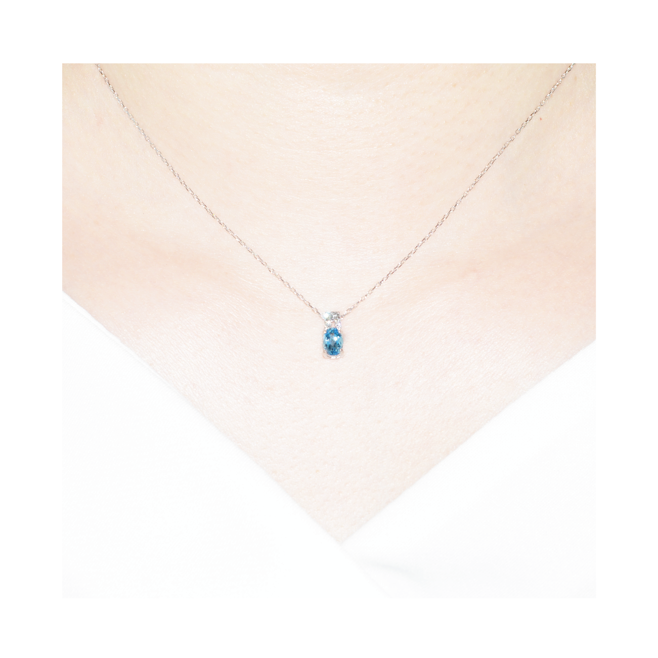 K10WGブルートパーズネックレス 装着画像