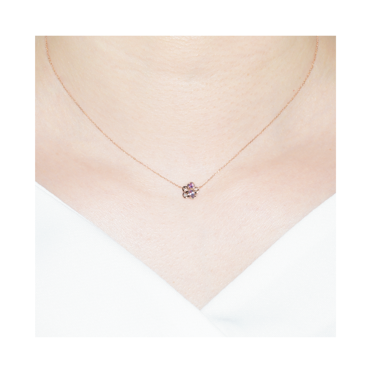 K10PGアメシストネックレス 装着画像