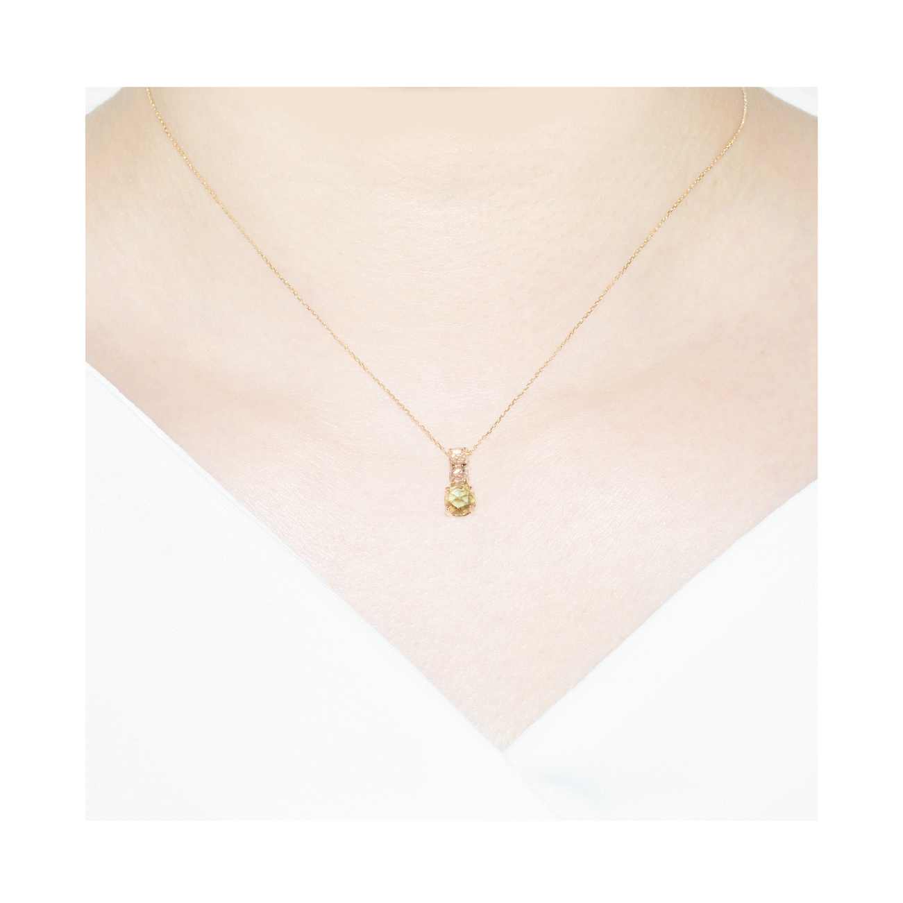 K10YGペリドットネックレス