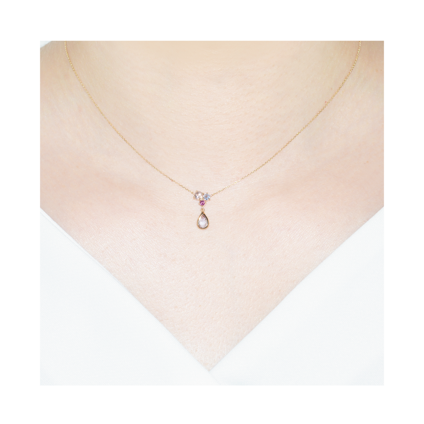 K10YGマルチカラーネックレス