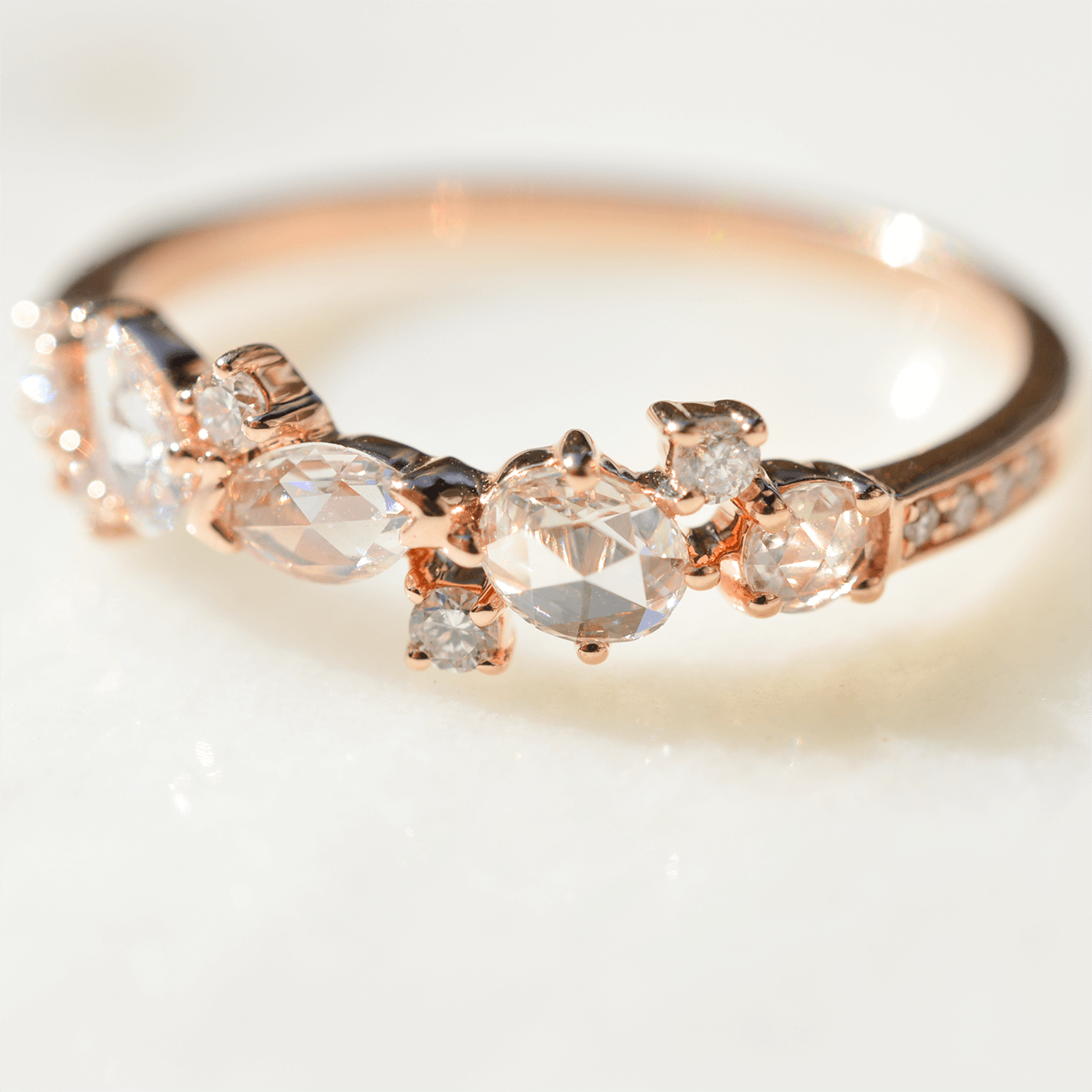K18PGローズカットダイヤモンドリング – I&JEWELRY K18PGローズカットダイヤモンドリング – I&JEWELRY