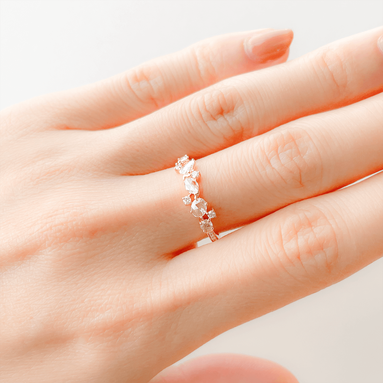 K18PGローズカットダイヤモンドリング – I&JEWELRY K18PGローズカットダイヤモンドリング – I&JEWELRY