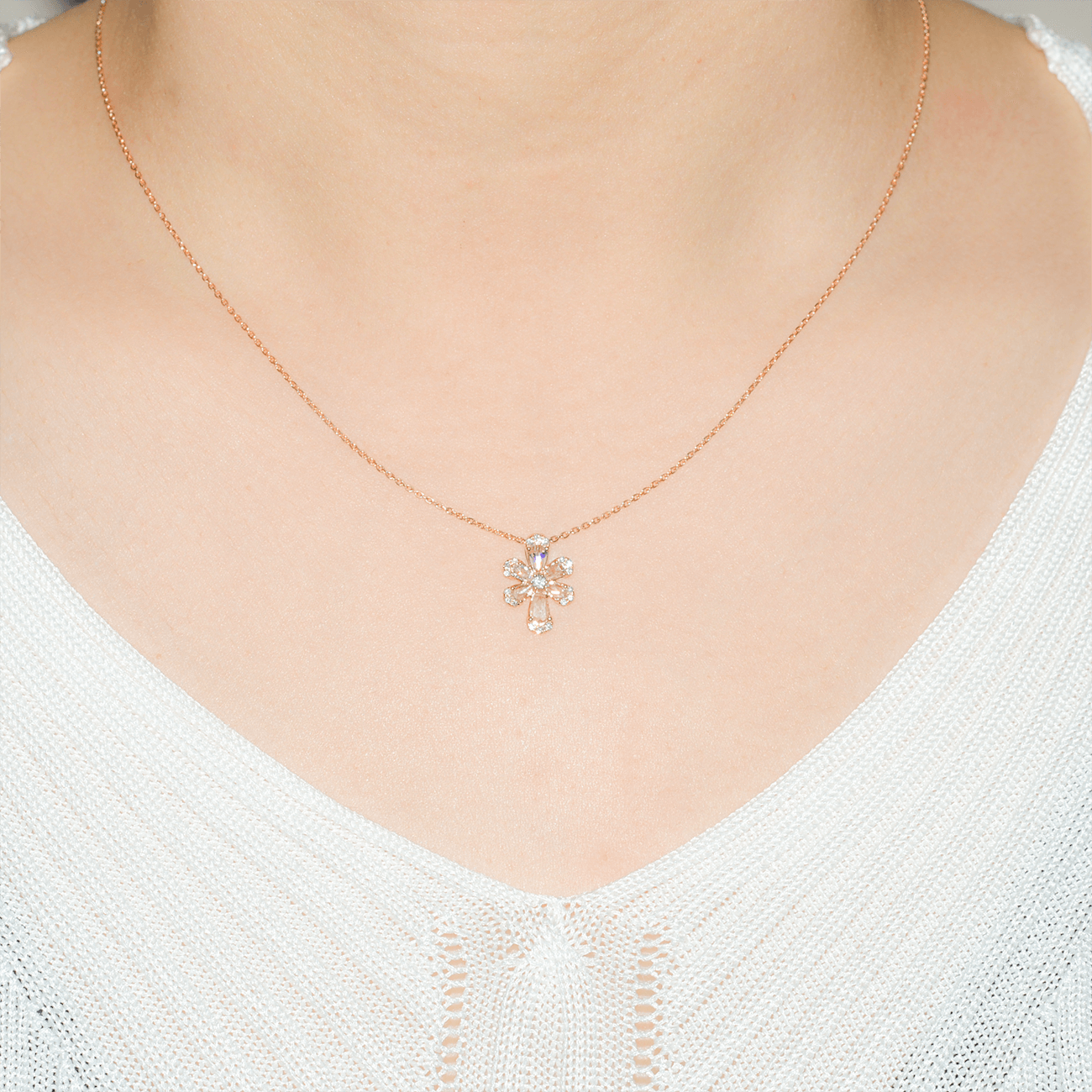 K18PGローズカットダイヤモンドネックレス – I&JEWELRY K18PGローズカットダイヤモンドネックレス – I&JEWELRY