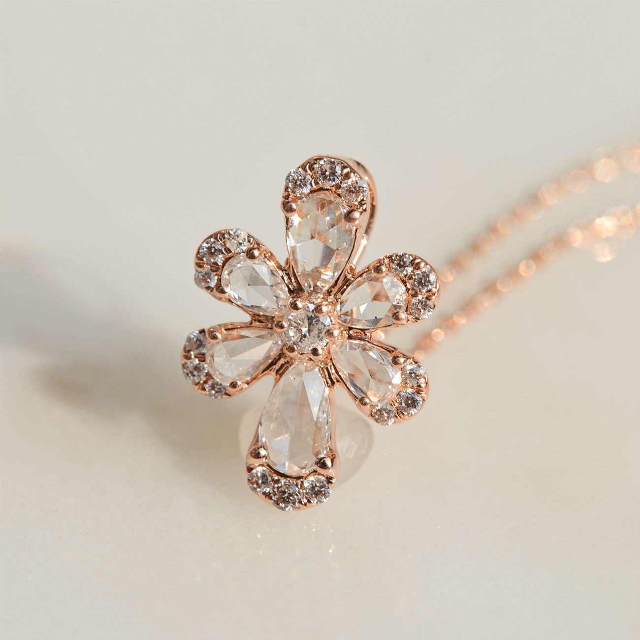 K18PGローズカットダイヤモンドネックレス – I&JEWELRY K18PGローズカットダイヤモンドネックレス – I&JEWELRY