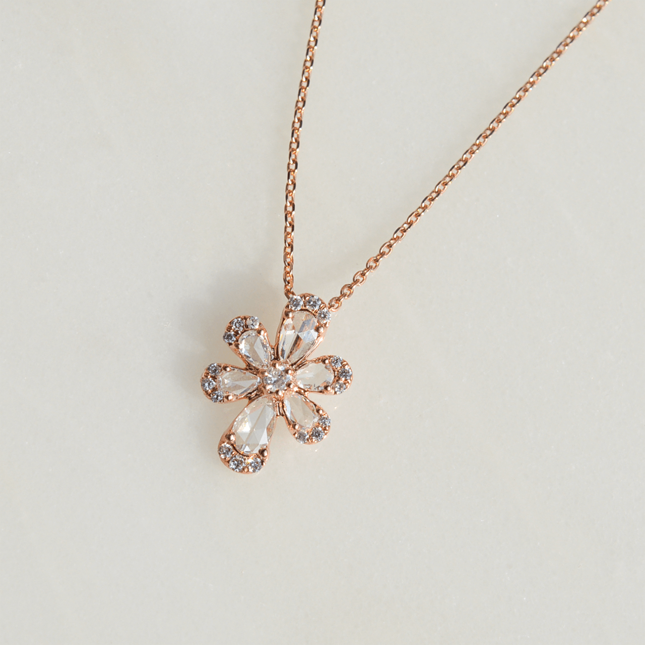 K18PGローズカットダイヤモンドネックレス – I&JEWELRY K18PGローズカットダイヤモンドネックレス – I&JEWELRY