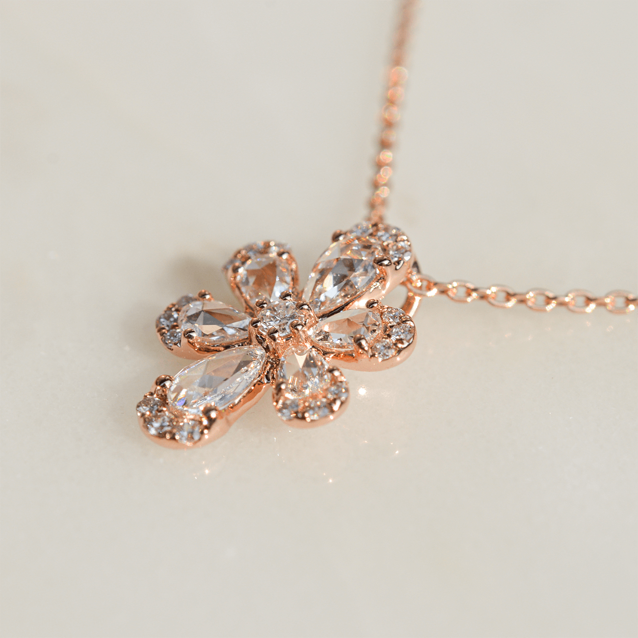 K18PGローズカットダイヤモンドネックレス – I&JEWELRY K18PGローズカットダイヤモンドネックレス – I&JEWELRY
