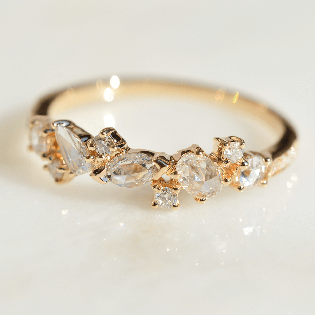 K18YGローズカットダイヤモンドリング – I&JEWELRY K18YGローズカットダイヤモンドリング – I&JEWELRY