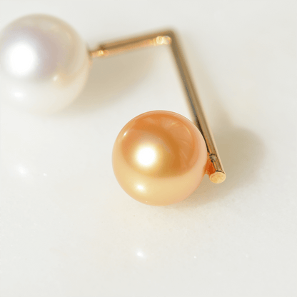 ケシ! ゴールデンパール 27.1-7.4㎜ K18 ピアス(LA-6584 ケシ! ゴールデンパール 27.1-7.4㎜ K18 ピアス(LA-6584