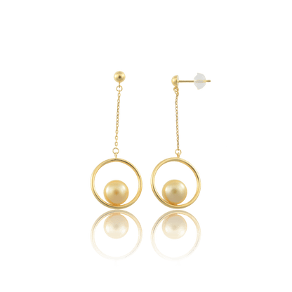 K18ゴールデンパールサークルピアス – I&JEWELRY K18ゴールデンパールサークルピアス – I&JEWELRY