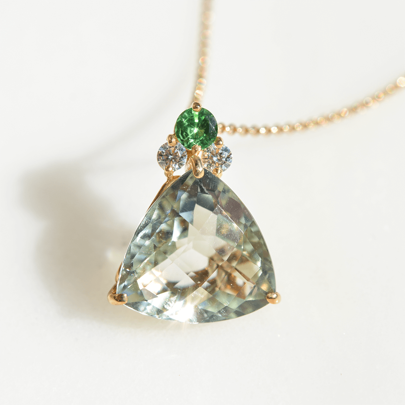 K18YGグリーンクォーツネックレス – I&JEWELRY K18YGグリーンクォーツネックレス – I&JEWELRY