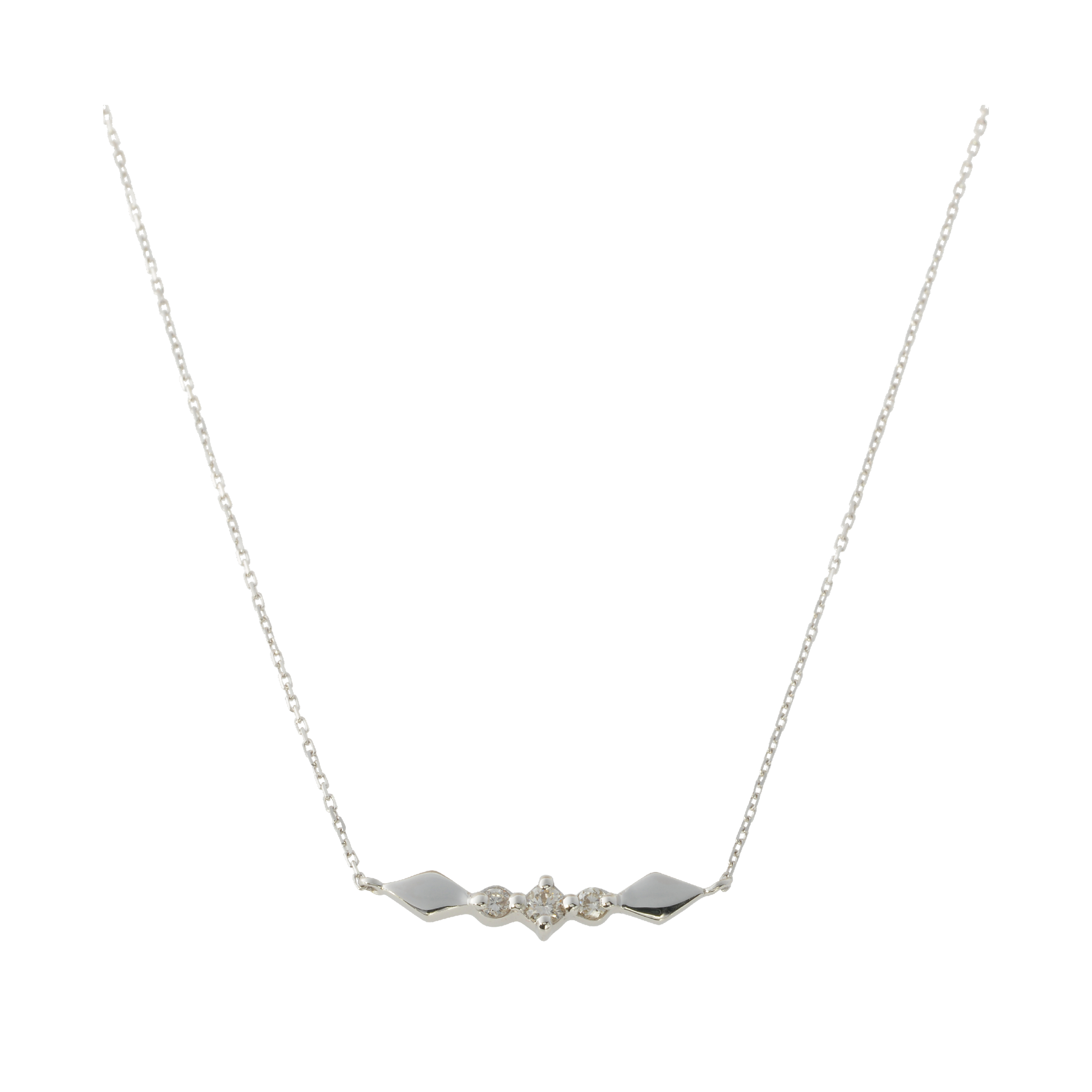 K10WG ダイヤモンドネックレス。 天然ダイヤモンド0.04ct K10 K10WG ダイヤモンドネックレス。 天然ダイヤモンド0.04ct K10