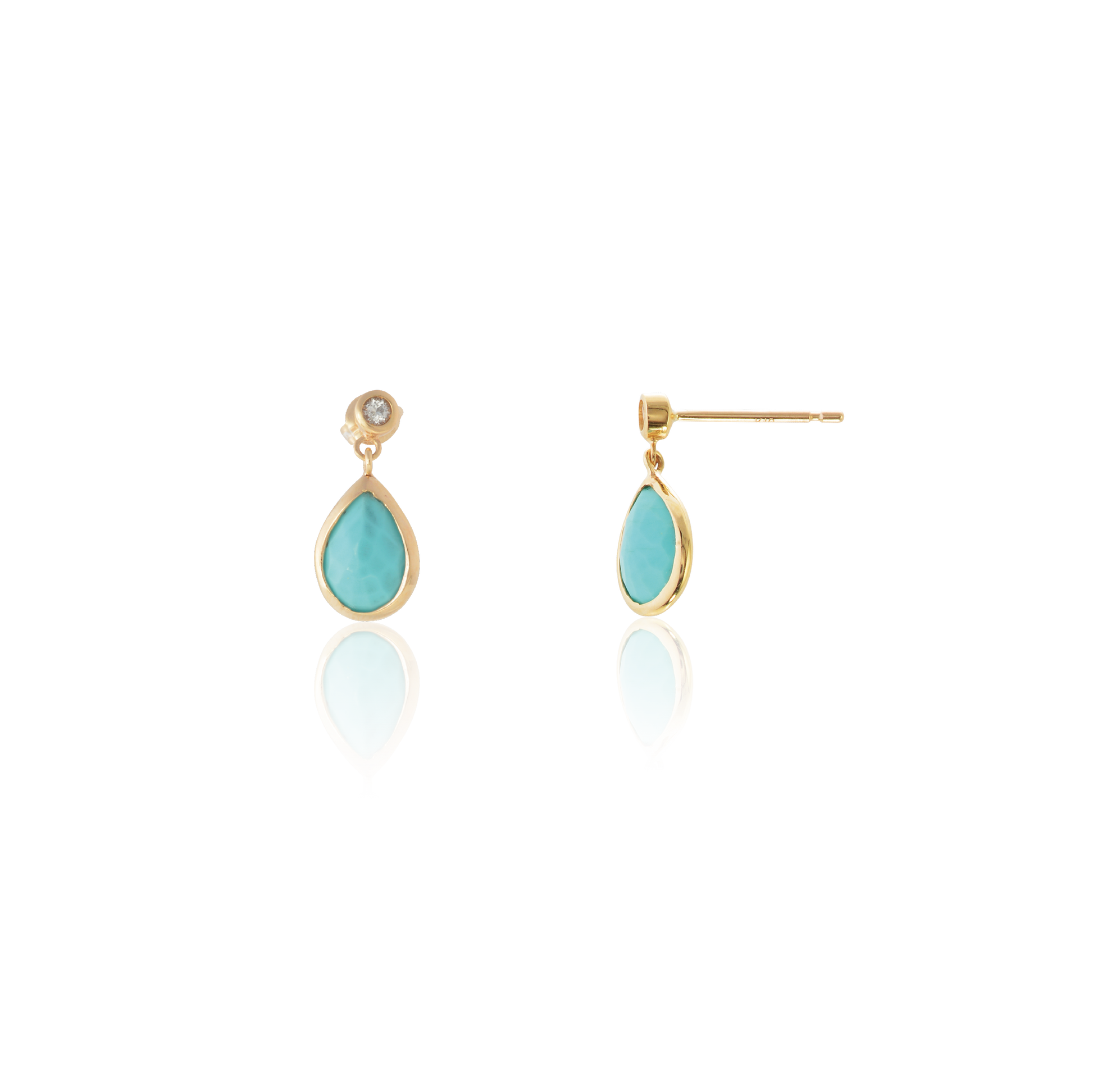 K10YGターコイズピアス – I&JEWELRY K10YGターコイズピアス – I&JEWELRY